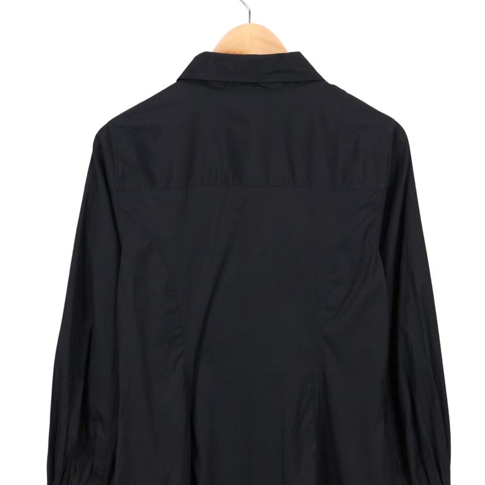 NWT Madewell Seamed Long-Sleeve Mini Shirtdress In Poplin Jet Black Size 6 - Picture 6 of 9